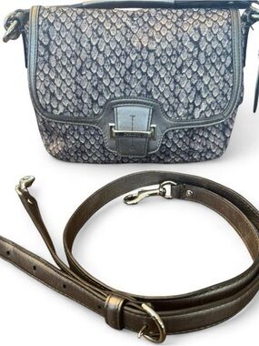 Coach Taylor Python Snake Print Flap Crossbody F26036